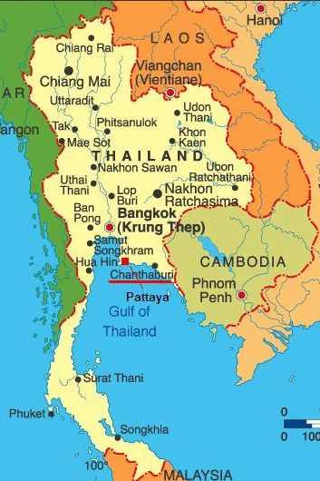 northern tip of Thailand,